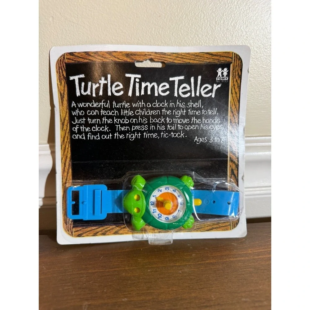 Vintage Tomy Turtle Time Teller Toy Watch Learning Clock New Sealed 1970s